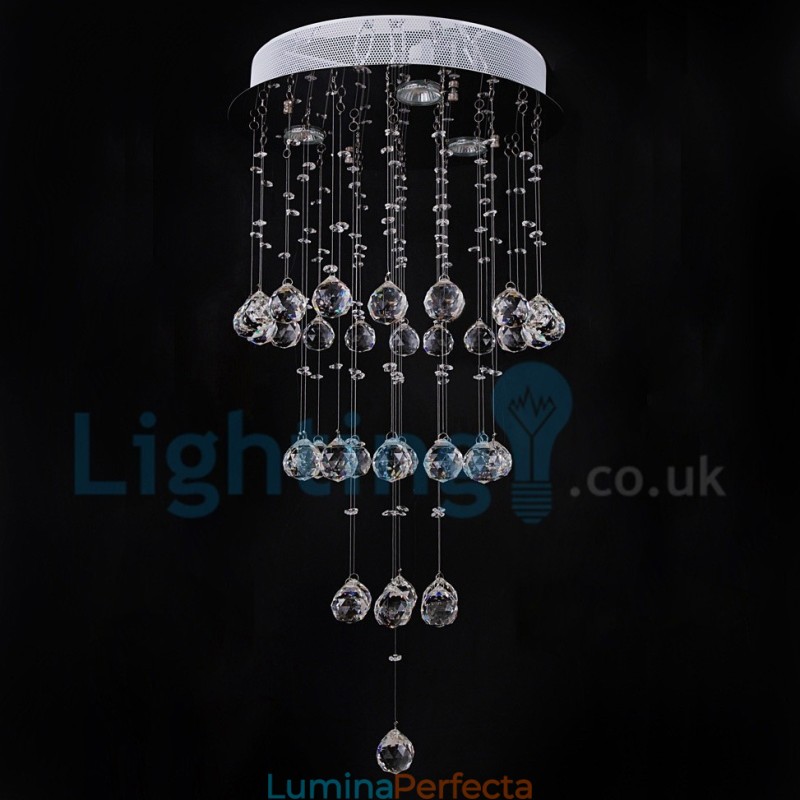 Candelabru modern și contemporan Corp de fixare suspendat cu picătură de ploaie din cristal