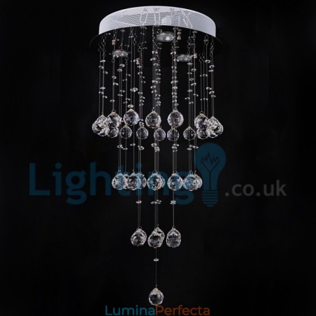 Candelabru modern și contemporan Corp de fixare suspendat cu picătură de ploaie din cristal Candelabru modern și contemporan Corp de fixare suspendat cu picătură de ploaie din cristal