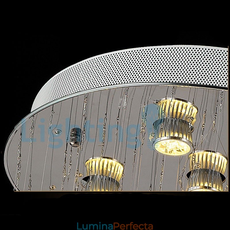 Candelabru modern și contemporan Corp de fixare suspendat cu picătură de ploaie din cristal
