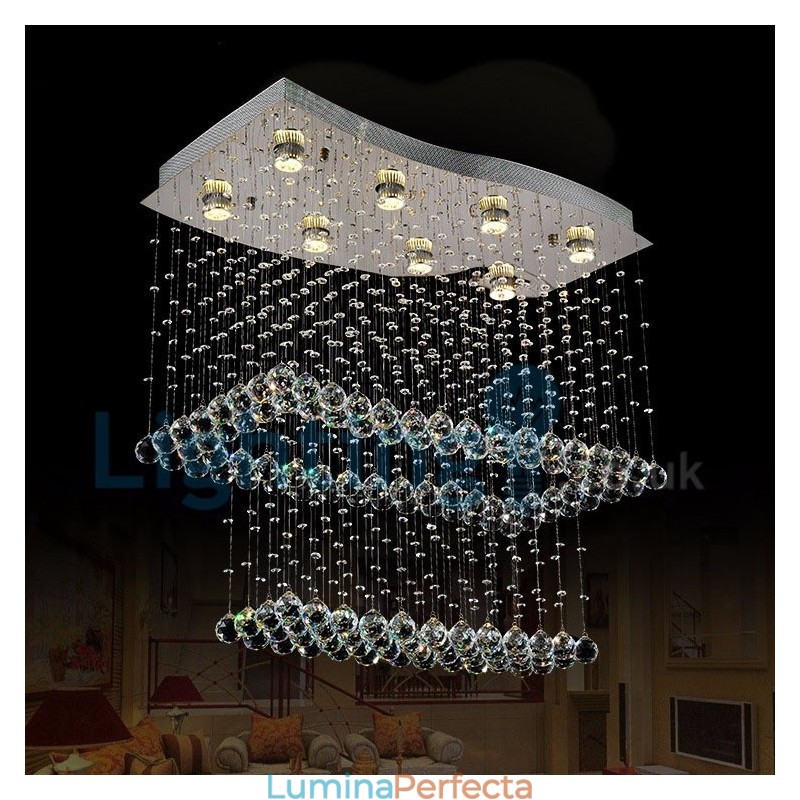 Candelabru modern și contemporan Corp de fixare suspendat cu picătură de ploaie din cristal