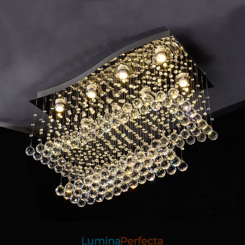 Candelabru modern și contemporan Corp de fixare suspendat cu picătură de ploaie din cristal