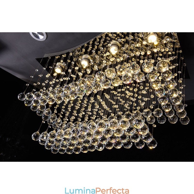 Candelabru modern și contemporan Corp de fixare suspendat cu picătură de ploaie din cristal