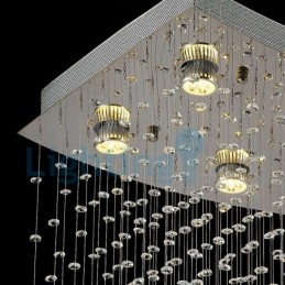 Candelabru modern și contemporan Corp de fixare suspendat cu picătură de ploaie din cristal
