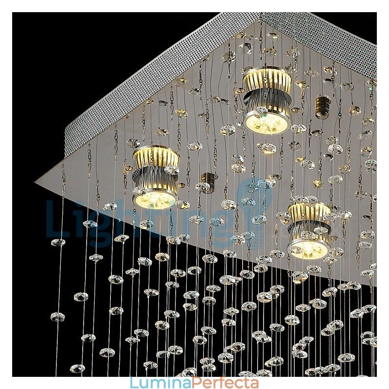 Candelabru modern și contemporan Corp de fixare suspendat cu picătură de ploaie din cristal