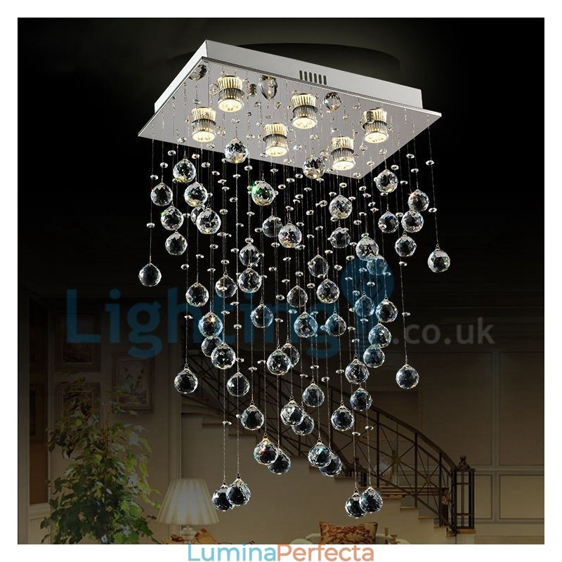 Candelabru modern și contemporan Corp de fixare suspendat cu picătură de ploaie din cristal