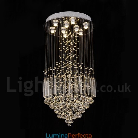 Candelabru modern și contemporan Corp de fixare suspendat cu picătură de ploaie din cristal Candelabru modern și contemporan Corp de fixare suspendat cu picătură de ploaie din cristal