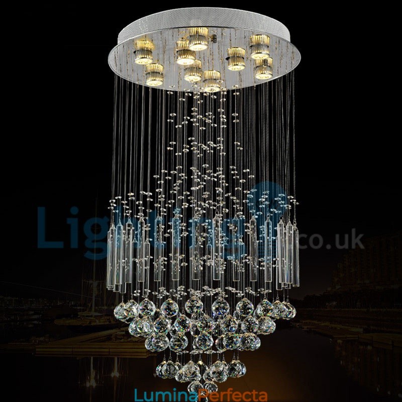 Candelabru modern și contemporan Corp de fixare suspendat cu picătură de ploaie din cristal