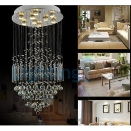 Candelabru modern și contemporan Corp de fixare suspendat cu picătură de ploaie din cristal