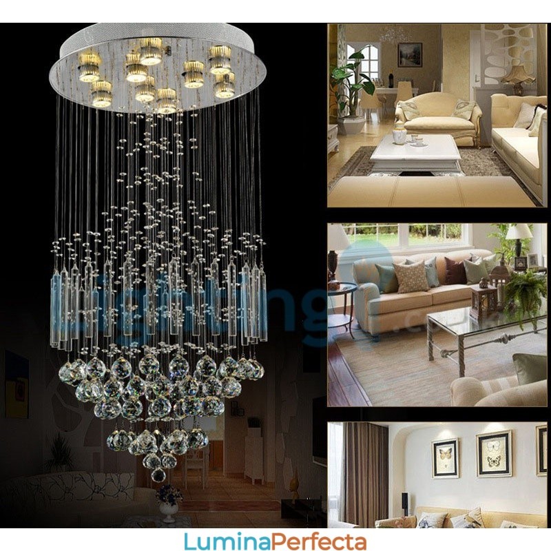 Candelabru modern și contemporan Corp de fixare suspendat cu picătură de ploaie din cristal