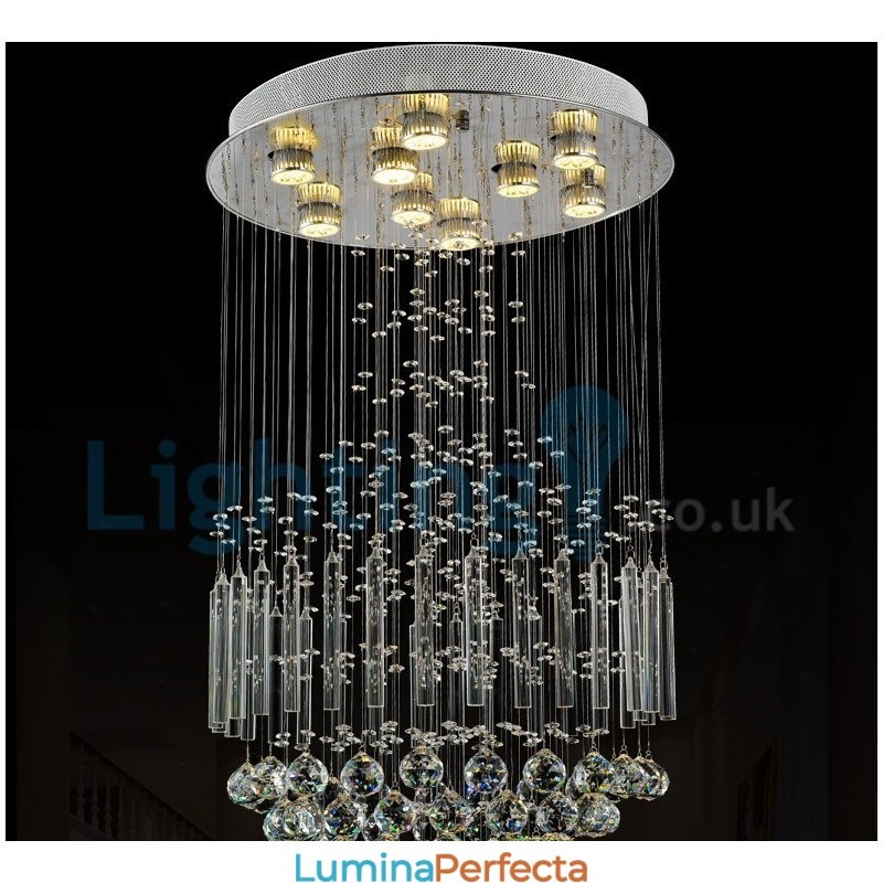 Candelabru modern și contemporan Corp de fixare suspendat cu picătură de ploaie din cristal