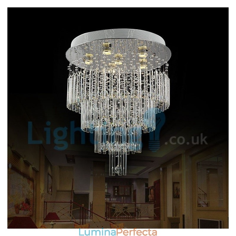 Candelabru modern și contemporan Corp de fixare suspendat cu picătură de ploaie din cristal