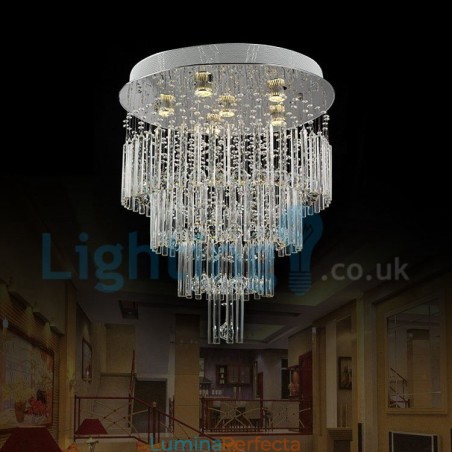 Candelabru modern și contemporan Corp de fixare suspendat cu picătură de ploaie din cristal Candelabru modern și contemporan Corp de fixare suspendat cu picătură de ploaie din cristal
