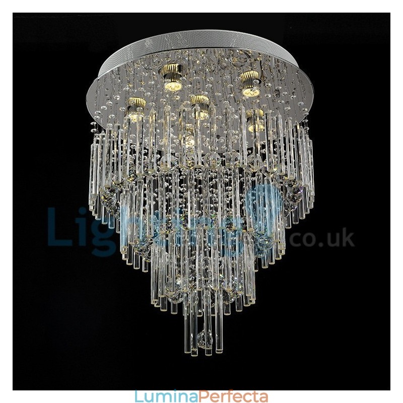 Candelabru modern și contemporan Corp de fixare suspendat cu picătură de ploaie din cristal