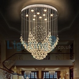Candelabru modern și contemporan Corp de fixare suspendat cu picătură de ploaie din cristal
