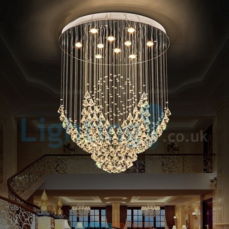 Candelabru modern și contemporan Corp de fixare suspendat cu picătură de ploaie din cristal Candelabru modern și contemporan Corp de fixare suspendat cu picătură de ploaie din cristal