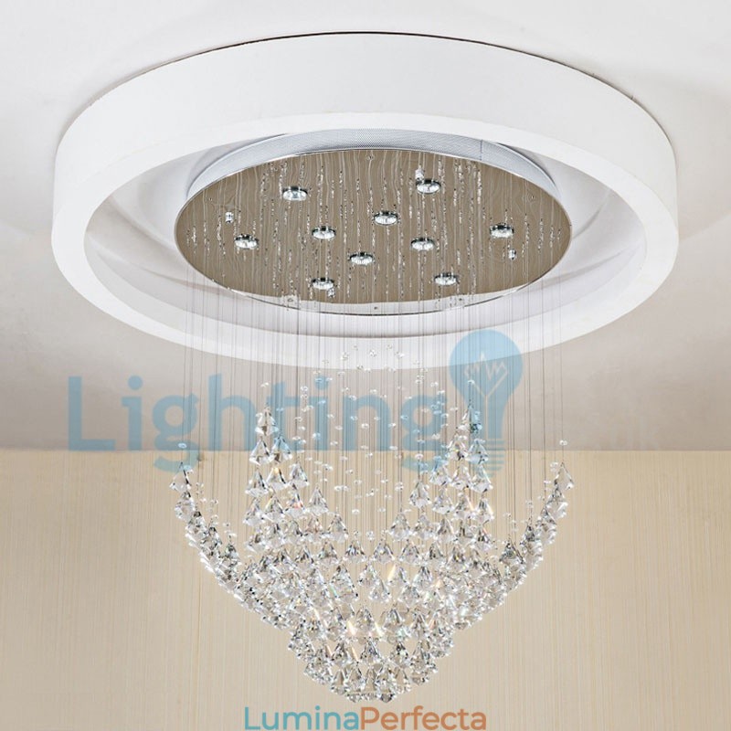 Candelabru modern și contemporan Corp de fixare suspendat cu picătură de ploaie din cristal