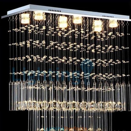 Candelabru modern și contemporan Corp de fixare suspendat cu picătură de ploaie din cristal Candelabru modern și contemporan Corp de fixare suspendat cu picătură de ploaie din cristal