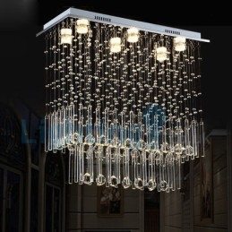 Candelabru modern și contemporan Corp de fixare suspendat cu picătură de ploaie din cristal