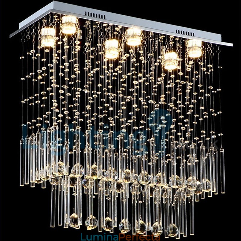 Candelabru modern și contemporan Corp de fixare suspendat cu picătură de ploaie din cristal