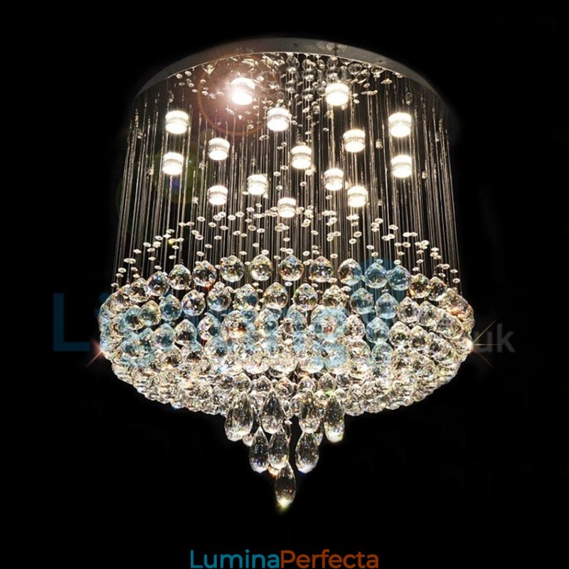 Candelabru modern și contemporan Corp de fixare suspendat cu picătură de ploaie din cristal