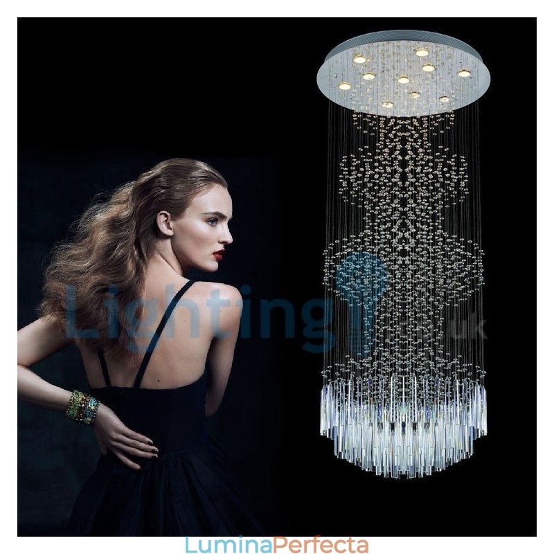 Candelabru modern și contemporan Corp de fixare suspendat cu picătură de ploaie din cristal