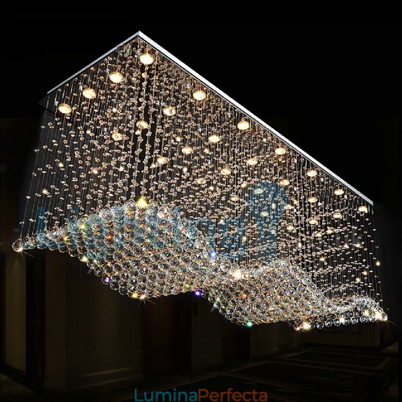 Candelabru modern și contemporan Corp de fixare suspendat cu picătură de ploaie din cristal