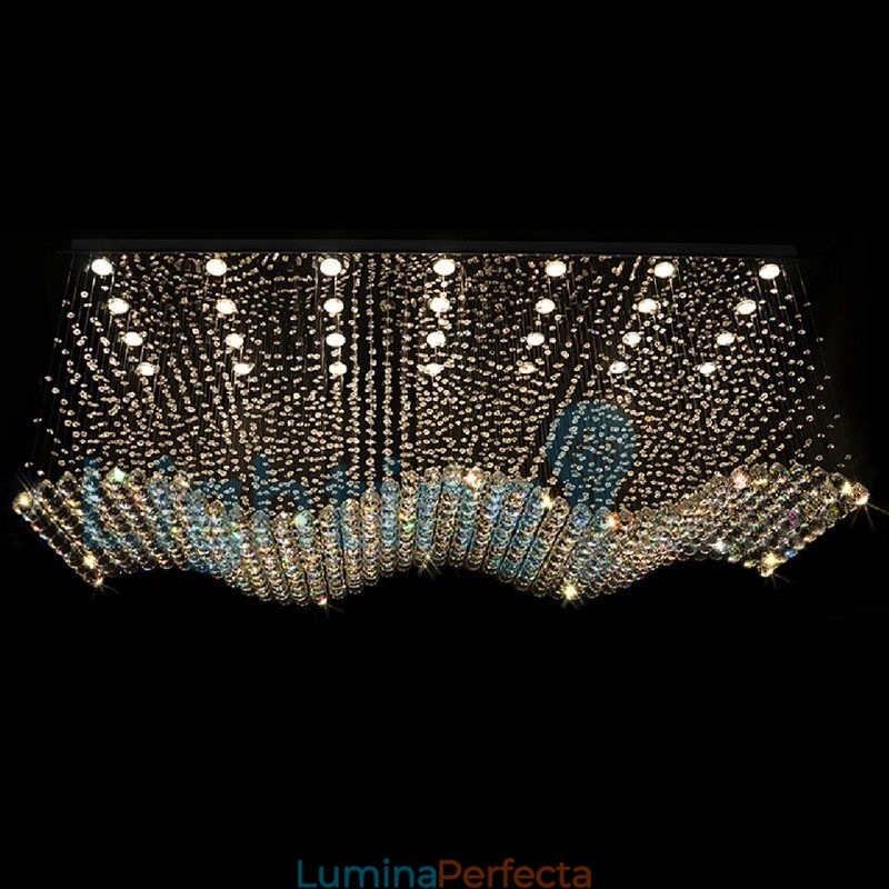 Candelabru modern și contemporan Corp de fixare suspendat cu picătură de ploaie din cristal