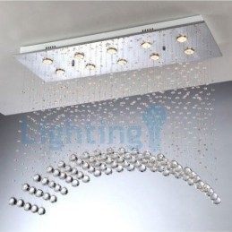 Candelabru modern și contemporan Corp de fixare suspendat cu picătură de ploaie din cristal