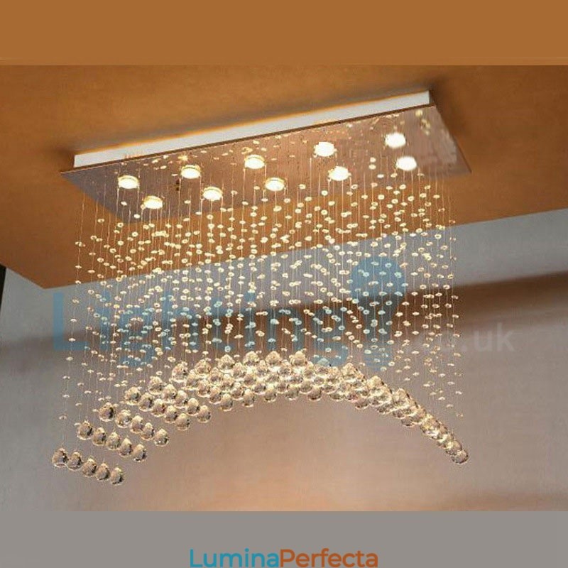 Candelabru modern și contemporan Corp de fixare suspendat cu picătură de ploaie din cristal