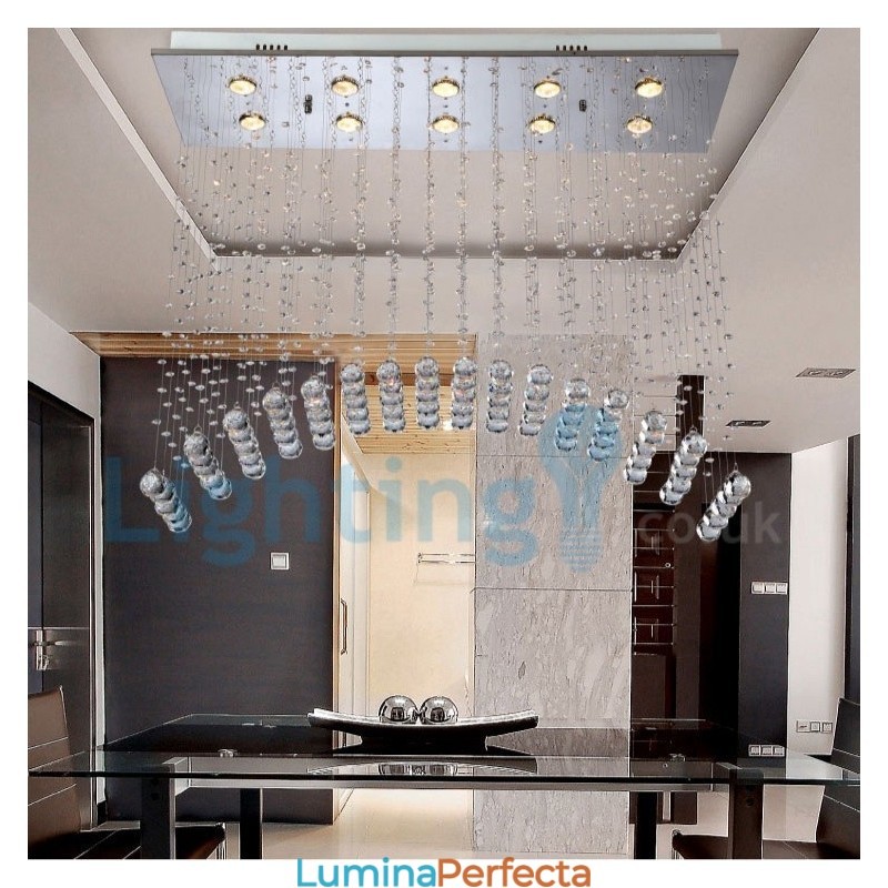 Candelabru modern și contemporan Corp de fixare suspendat cu picătură de ploaie din cristal