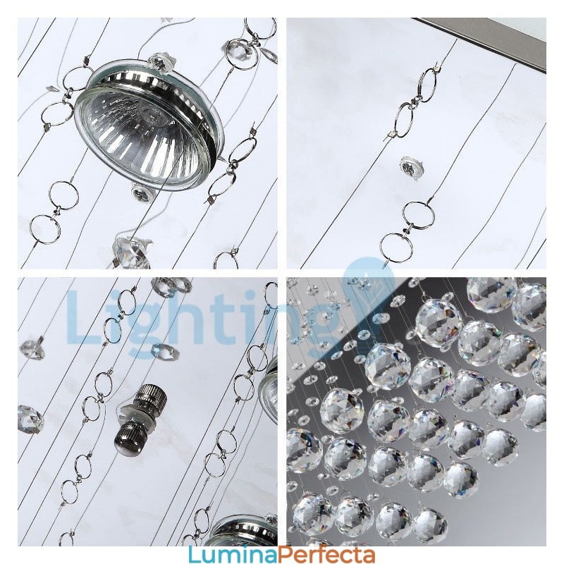 Candelabru modern și contemporan Corp de fixare suspendat cu picătură de ploaie din cristal