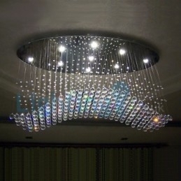 Candelabru modern și contemporan Corp de fixare suspendat cu picătură de ploaie din cristal