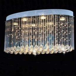 Candelabru modern și contemporan Corp de fixare suspendat cu picătură de ploaie din cristal