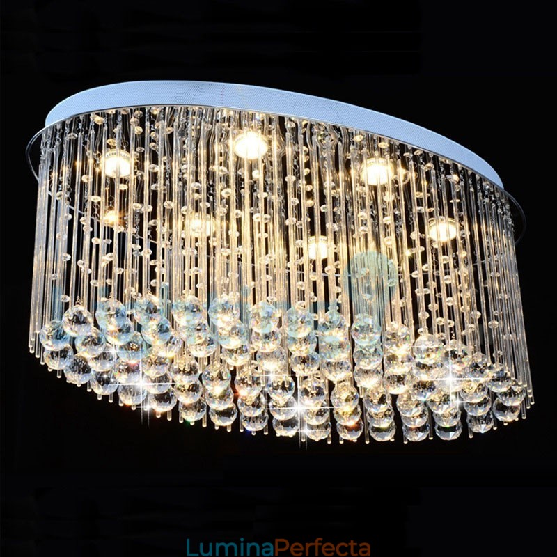 Candelabru modern și contemporan Corp de fixare suspendat cu picătură de ploaie din cristal