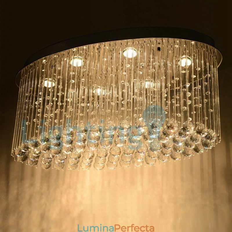 Candelabru modern și contemporan Corp de fixare suspendat cu picătură de ploaie din cristal