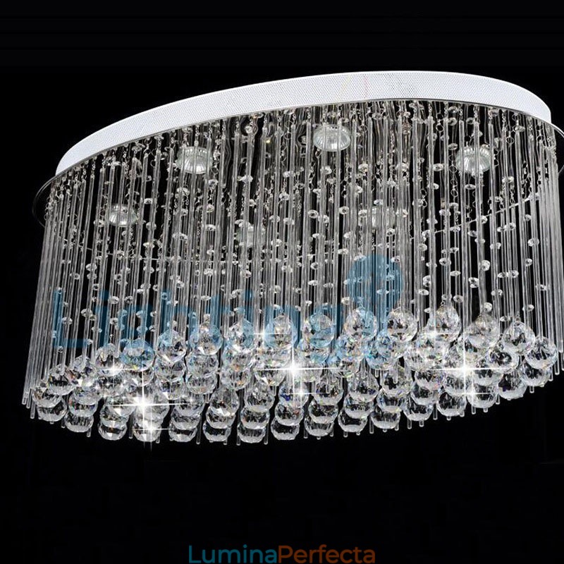 Candelabru modern și contemporan Corp de fixare suspendat cu picătură de ploaie din cristal