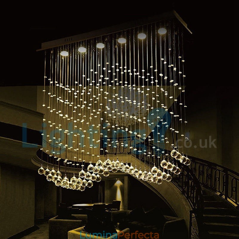 Candelabru modern și contemporan Corp de fixare suspendat cu picătură de ploaie din cristal