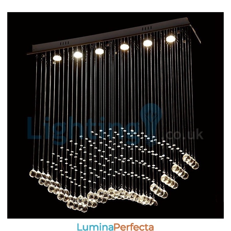 Candelabru modern și contemporan Corp de fixare suspendat cu picătură de ploaie din cristal