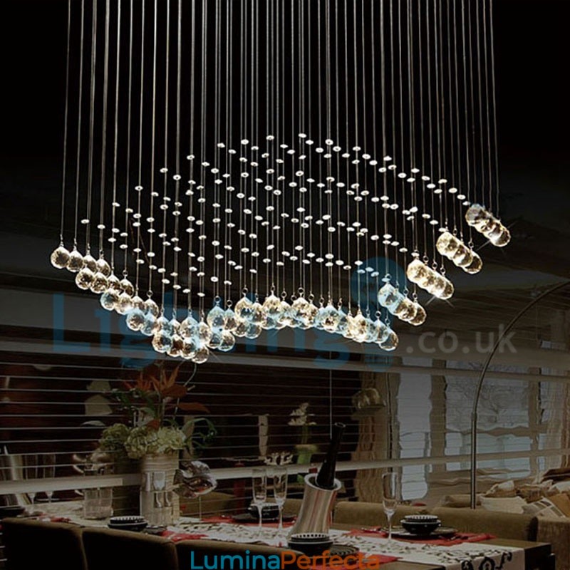 Candelabru modern și contemporan Corp de fixare suspendat cu picătură de ploaie din cristal