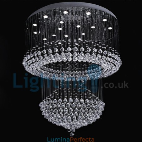 Candelabru modern și contemporan Corp de fixare suspendat cu picătură de ploaie din cristal Candelabru modern și contemporan Corp de fixare suspendat cu picătură de ploaie din cristal