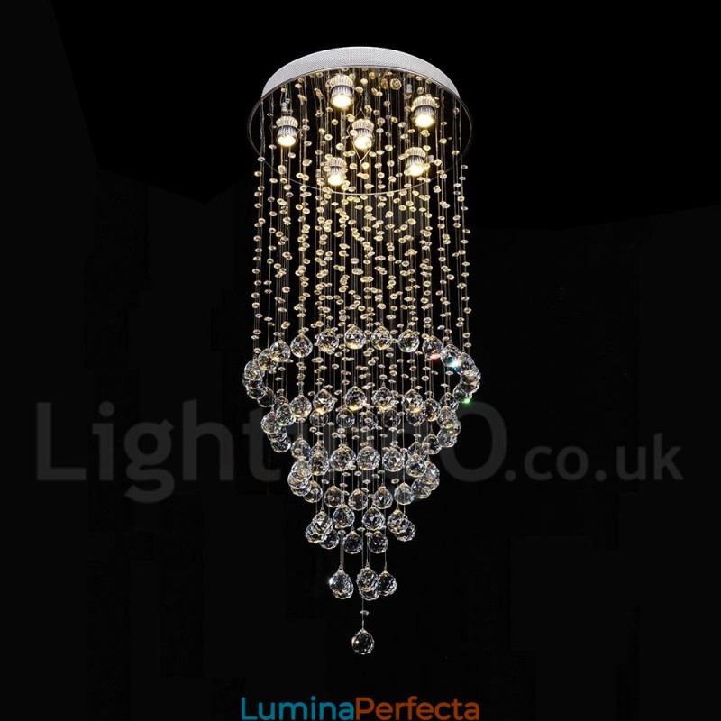 Candelabru modern și contemporan Corp de fixare suspendat cu picătură de ploaie din cristal