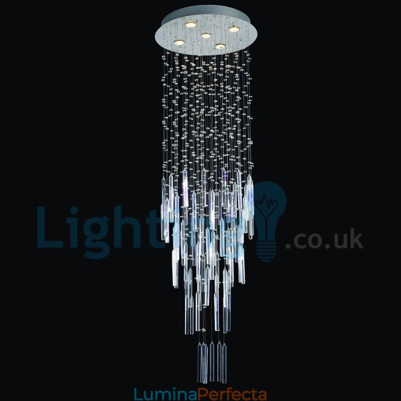 Candelabru modern și contemporan Corp de fixare suspendat cu picătură de ploaie din cristal