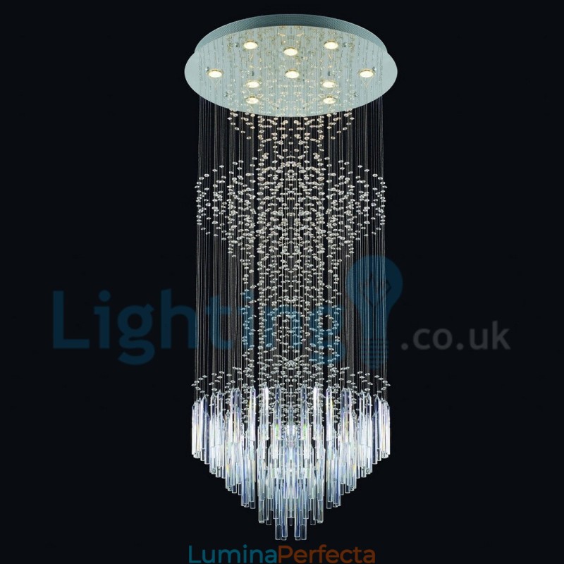 Candelabru modern și contemporan Corp de fixare suspendat cu picătură de ploaie din cristal