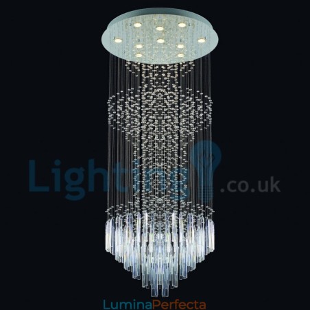 Candelabru modern și contemporan Corp de fixare suspendat cu picătură de ploaie din cristal Candelabru modern și contemporan Corp de fixare suspendat cu picătură de ploaie din cristal