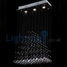 Candelabru modern și contemporan Corp de fixare suspendat cu picătură de ploaie din cristal
