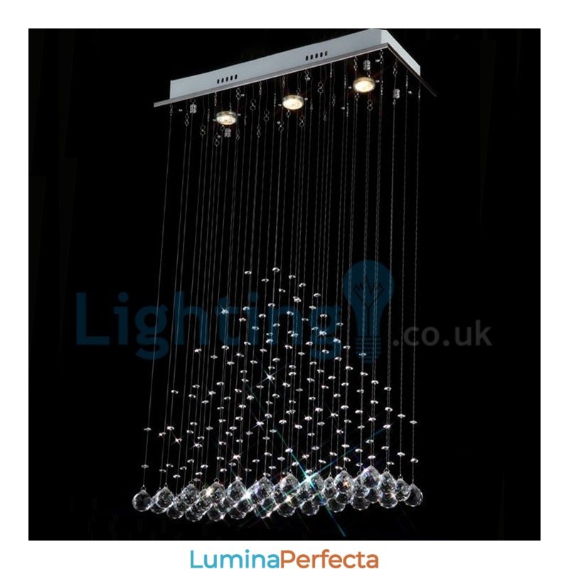 Candelabru modern și contemporan Corp de fixare suspendat cu picătură de ploaie din cristal