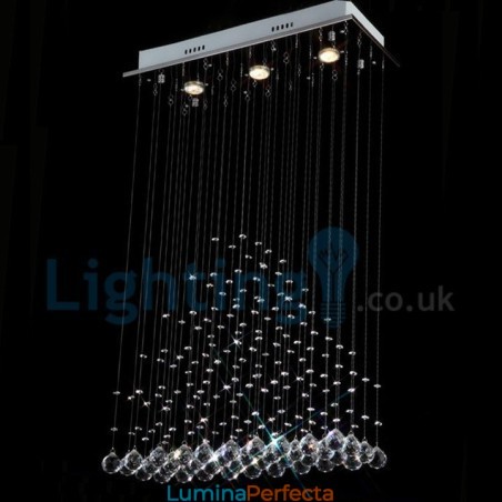 Candelabru modern și contemporan Corp de fixare suspendat cu picătură de ploaie din cristal Candelabru modern și contemporan Corp de fixare suspendat cu picătură de ploaie din cristal