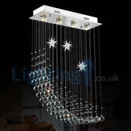 Candelabru modern și contemporan Corp de fixare suspendat cu picătură de ploaie din cristal