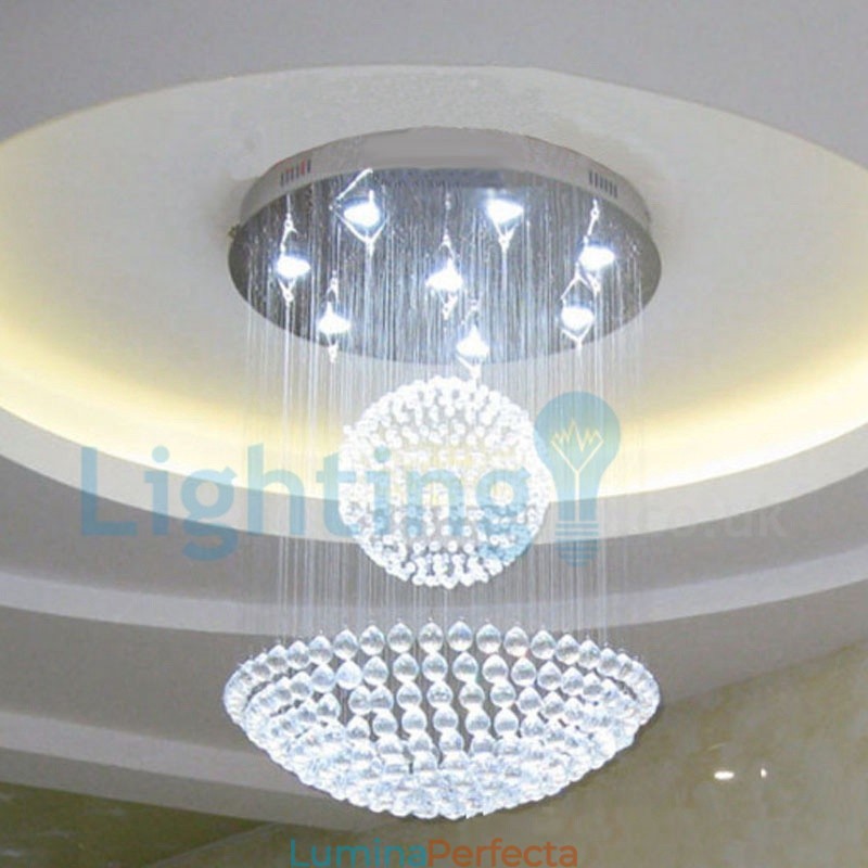 Candelabru modern și contemporan Corp de fixare suspendat cu picătură de ploaie din cristal