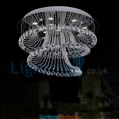 Candelabru modern și contemporan Corp de fixare suspendat cu picătură de ploaie din cristal Candelabru modern și contemporan Corp de fixare suspendat cu picătură de ploaie din cristal